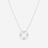 Ina Mar 18K White Gold Flower Diamond Circle Pendant Necklace 16" ANK - 19284 - THE SOLIST - Ina Mar