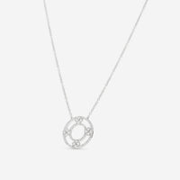 Ina Mar 18K White Gold Flower Diamond Circle Pendant Necklace 16" ANK - 19284 - THE SOLIST - Ina Mar