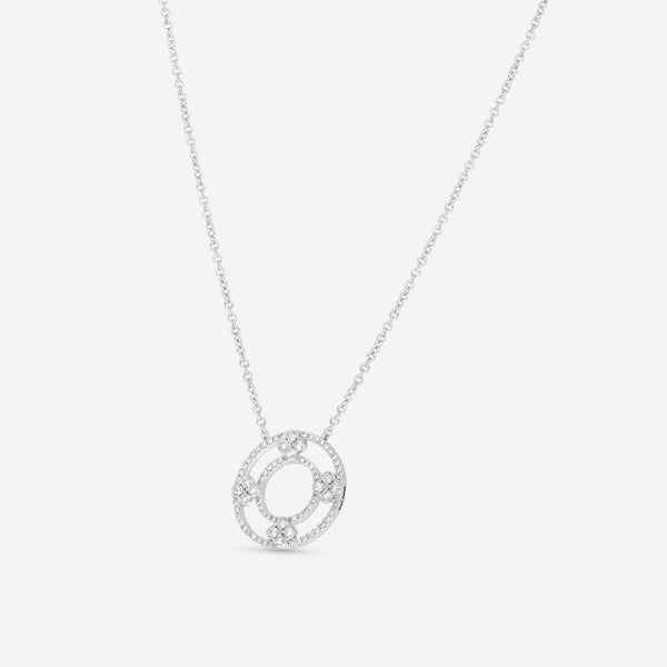 Ina Mar 18K White Gold Flower Diamond Circle Pendant Necklace 16" ANK - 19284 - THE SOLIST - Ina Mar