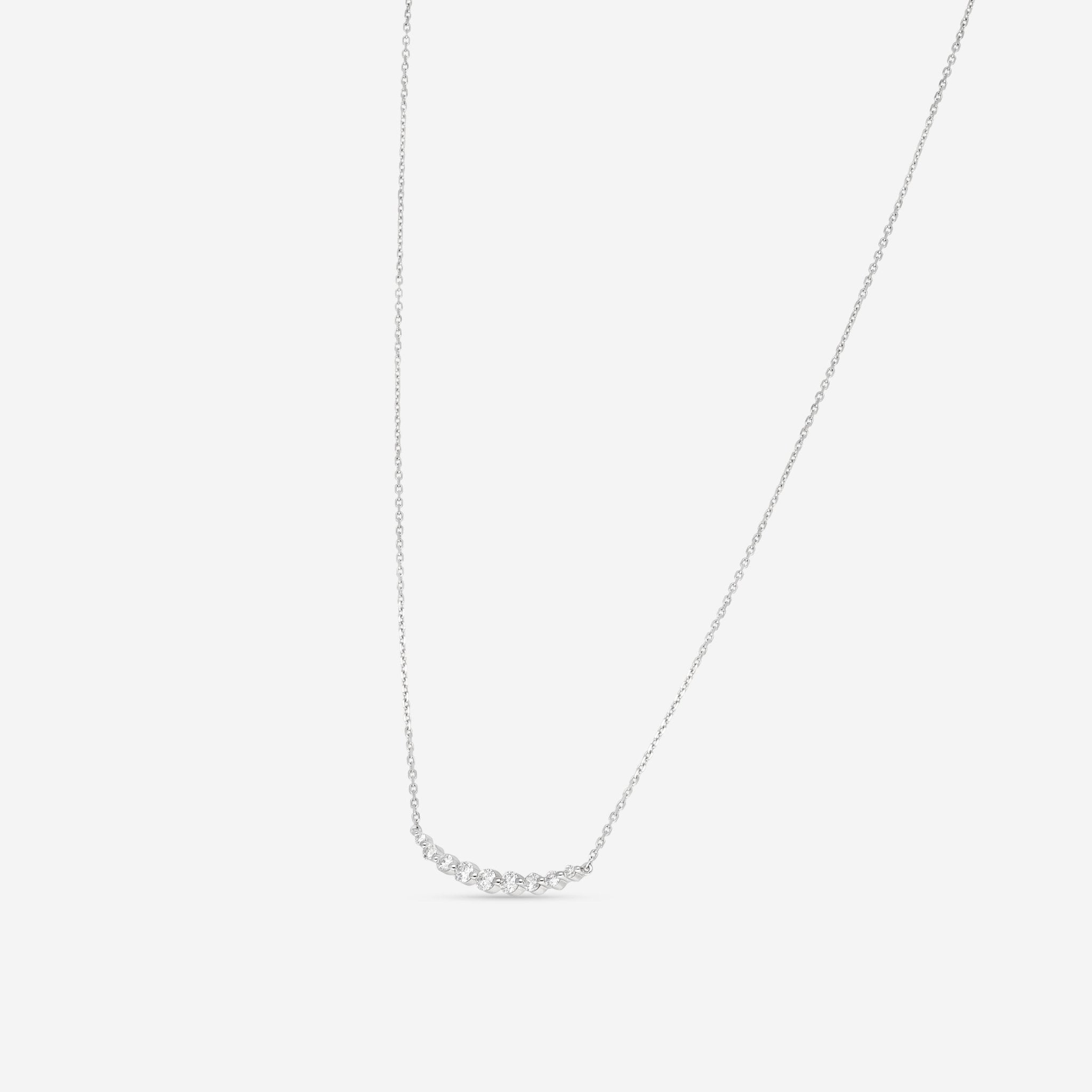 Ina Mar 18K White Gold Single - Prong Smiley Diamond Necklace 17