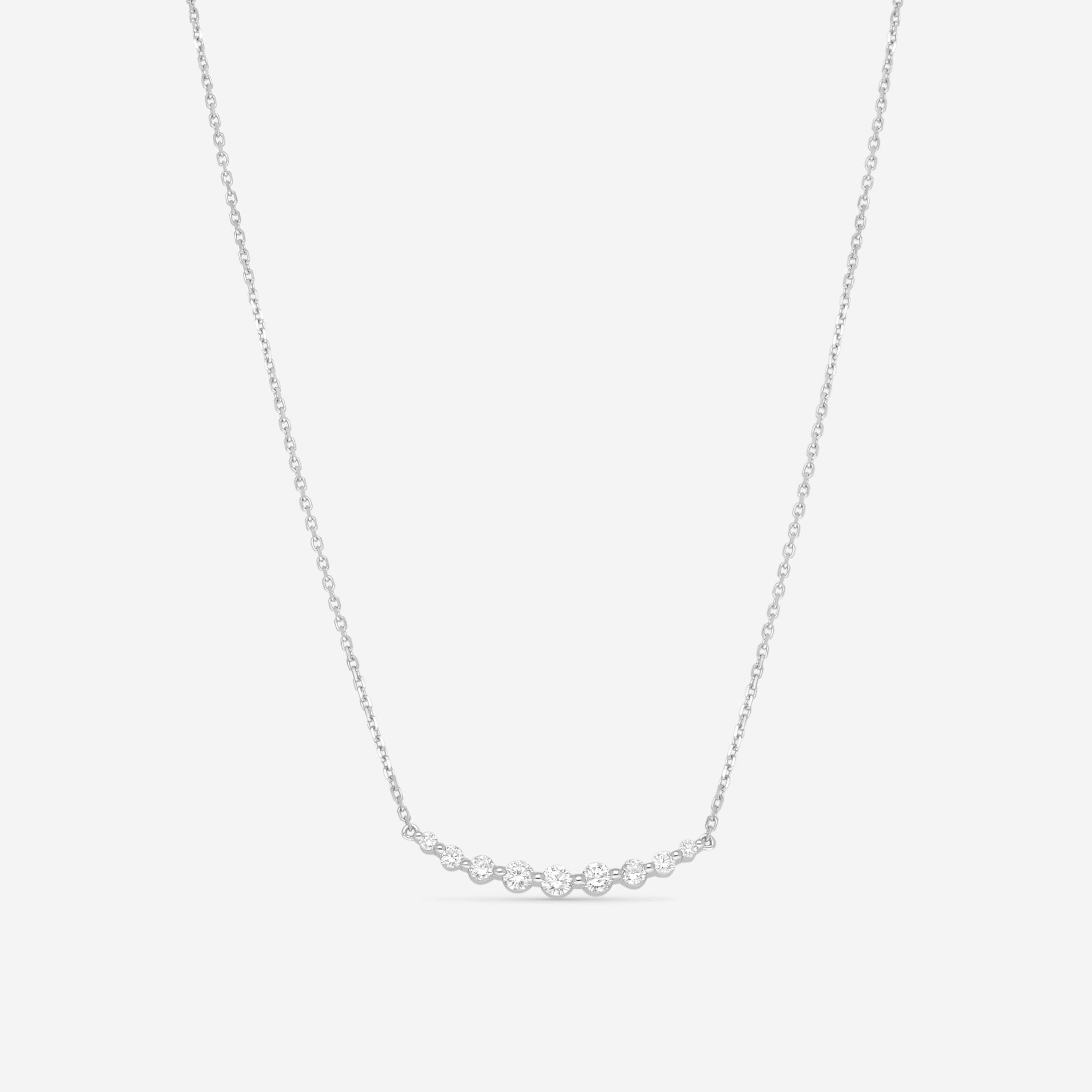 Ina Mar 18K White Gold Single - Prong Smiley Diamond Necklace 17