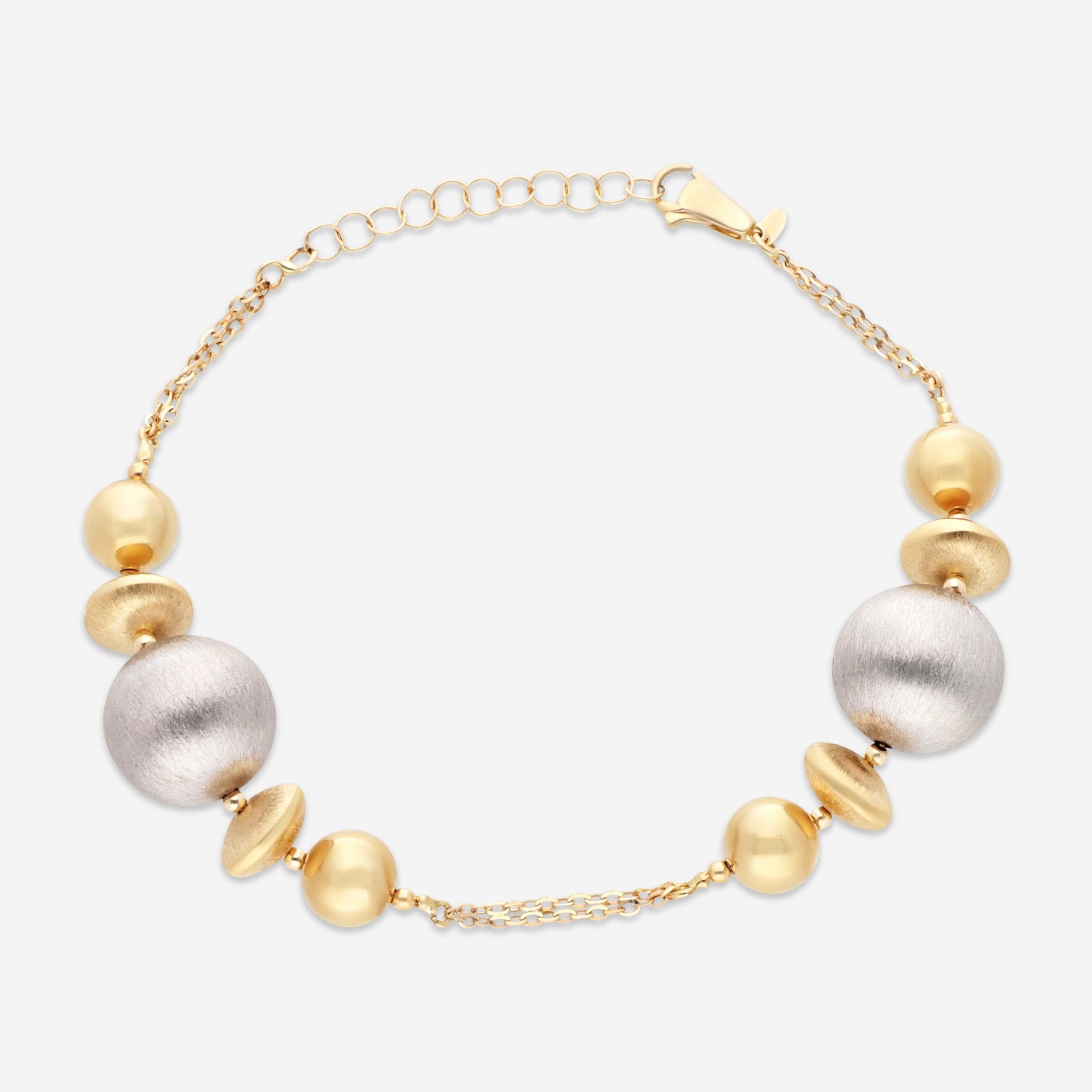 Ina Mar 18K Yellow and White Gold Bead Ball Chain Bracelet 271580 - THE SOLIST - Ina Mar