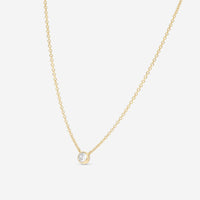 Ina Mar 18K Yellow Gold Bezel Set Diamond 0.30ct.tw. Solitaire Pendant 16" ANK - 19302 - Y - THE SOLIST - Ina Mar