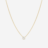 Ina Mar 18K Yellow Gold Bezel Set Diamond 0.30ct.tw. Solitaire Pendant 16" ANK - 19302 - Y - THE SOLIST - Ina Mar