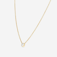 Ina Mar 18K Yellow Gold Bezel Set Diamond 0.55ct.tw. Solitaire Pendant 16" ANK - 19303 - Y - THE SOLIST - Ina Mar