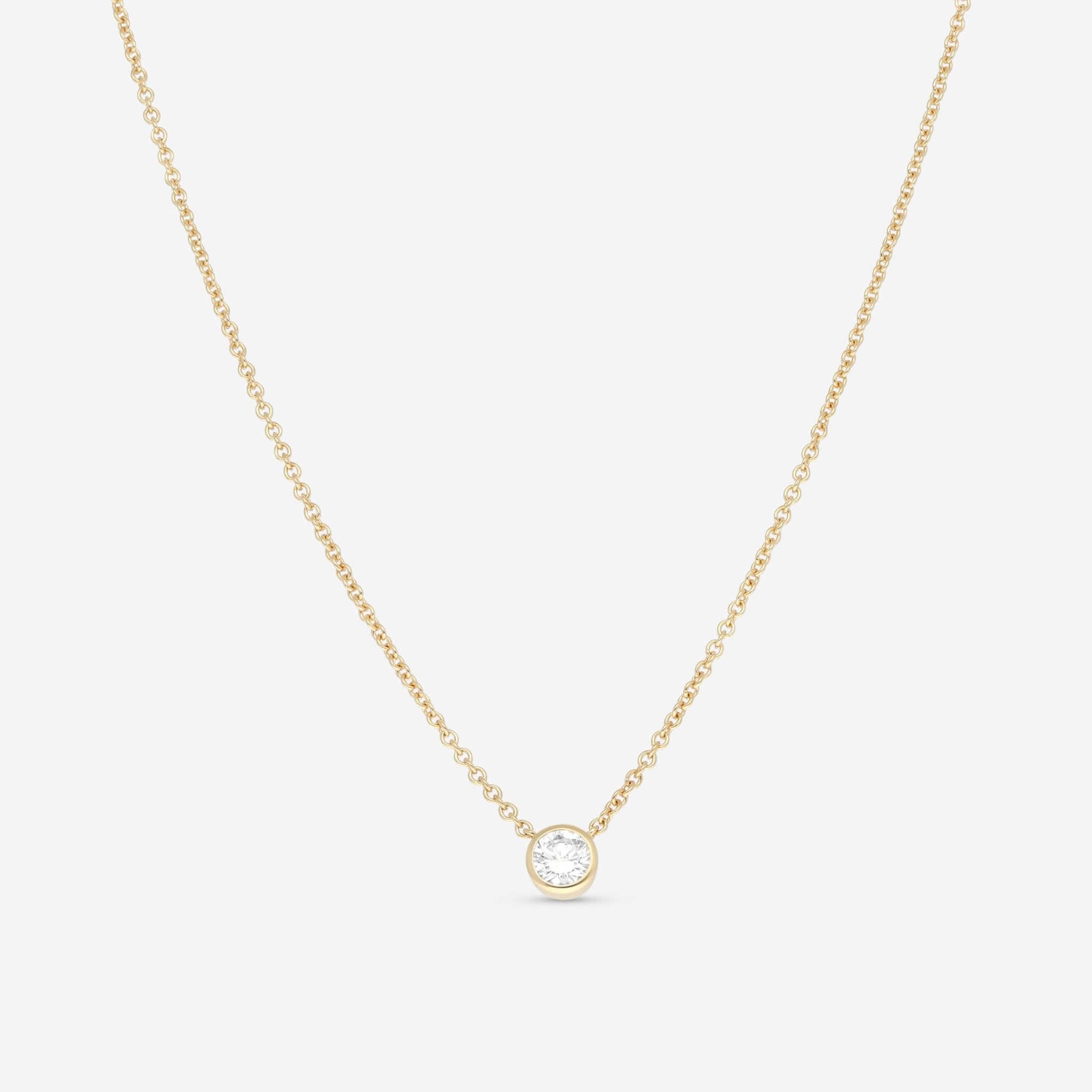 Ina Mar 18K Yellow Gold Bezel Set Diamond 0.55ct.tw. Solitaire Pendant 16