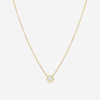 Ina Mar 18K Yellow Gold Bezel Set Diamond Solitaire Pendant 16" ANK - 19291 - Y - THE SOLIST - Ina Mar