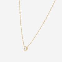 Ina Mar 18K Yellow Gold Bezel Set Diamond Solitaire Pendant 16" ANK - 19291 - Y - THE SOLIST - Ina Mar