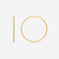 Ina Mar 18K Yellow Gold Diamond 1.49ct.twd. Round Hoop Earrings AER - 13138 - Y - THE SOLIST - Ina Mar