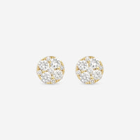 Ina Mar 18K Yellow Gold Diamond Cluster Stud Earrings AER - 9122 - Y - THE SOLIST - Ina Mar