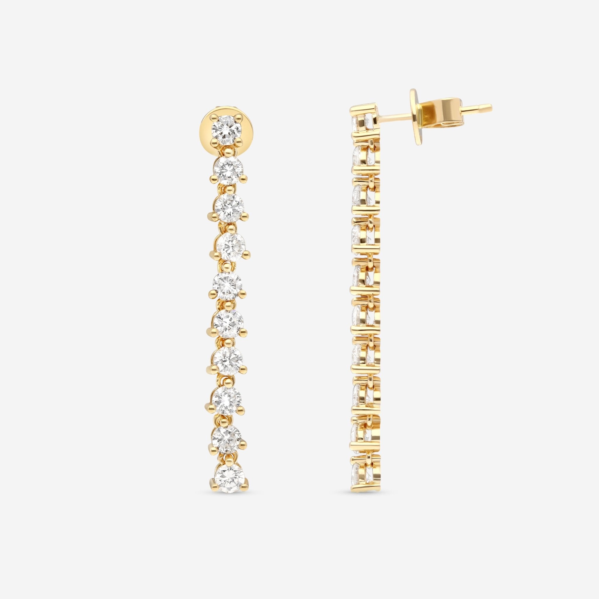 Ina Mar 18K Yellow Gold Diamond Earrings AER - 19279 - Y - THE SOLIST - Ina Mar