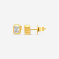 Ina Mar 18K Yellow Gold Diamond Emerald-Cut Bezel Setting 1.05ct.twd. Stud Earrings AER-19416-Y - THE SOLIST