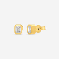 Ina Mar 18K Yellow Gold Diamond Emerald-Cut Bezel Setting 1.05ct.twd. Stud Earrings AER-19416-Y - THE SOLIST