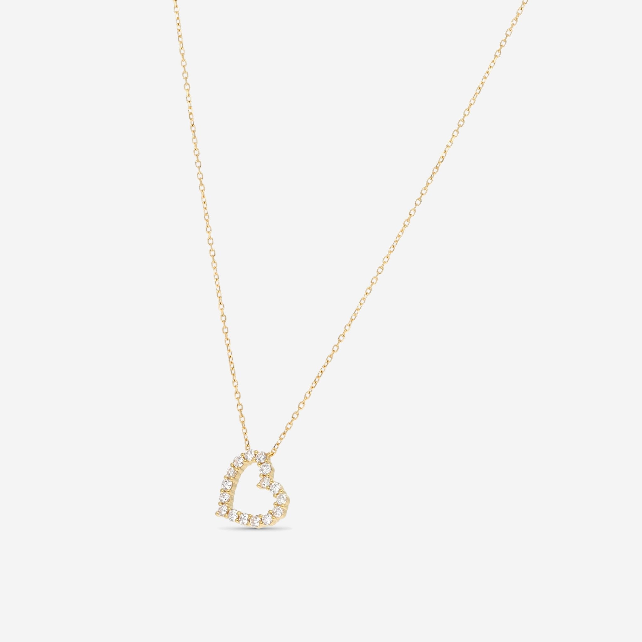 Ina Mar 18K Yellow Gold Diamond Heart Pendant Necklace ANK - 16866 - Y - THE SOLIST - Ina Mar