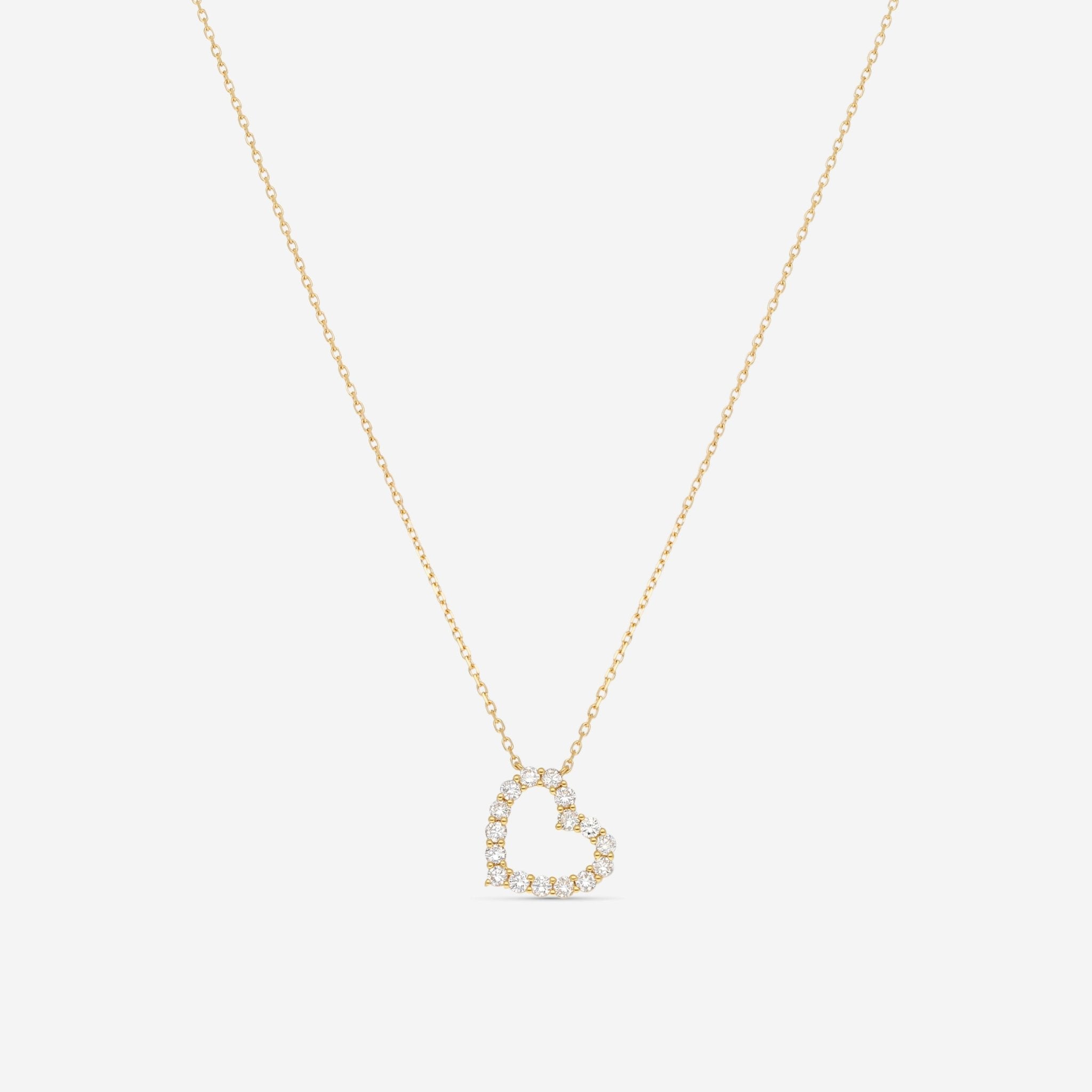 Ina Mar 18K Yellow Gold Diamond Heart Pendant Necklace ANK - 16866 - Y - THE SOLIST - Ina Mar