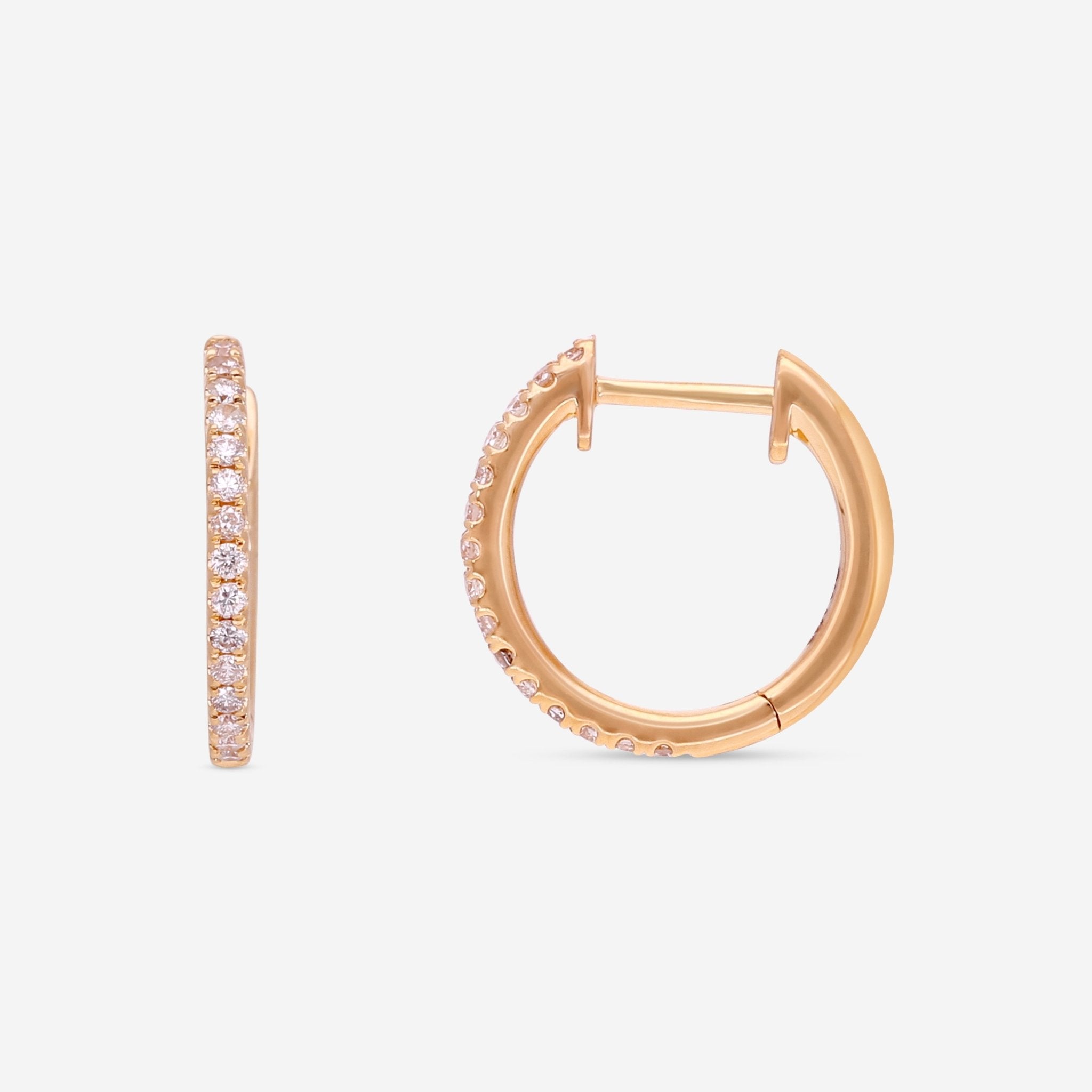 Ina Mar 18K Yellow Gold Diamond Hoop Earrings AER - 17474 - Y - THE SOLIST - Ina Mar