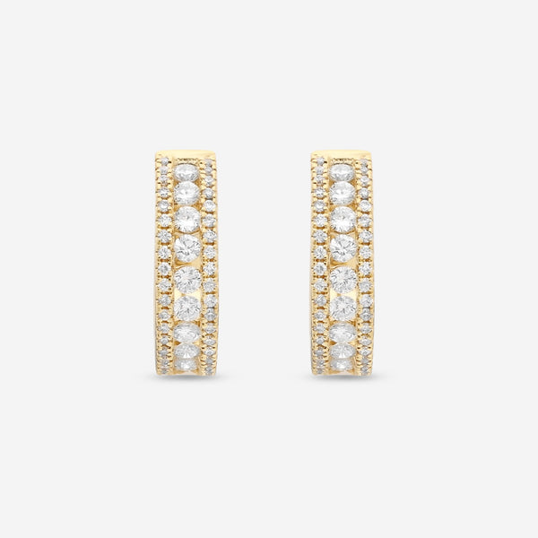 Ina Mar 18K Yellow Gold Diamond Hoop Earrings AER - 5634 - Y - THE SOLIST - Ina Mar