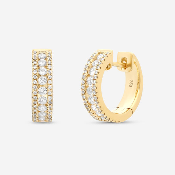 Ina Mar 18K Yellow Gold Diamond Hoop Earrings AER - 5634 - Y - THE SOLIST - Ina Mar