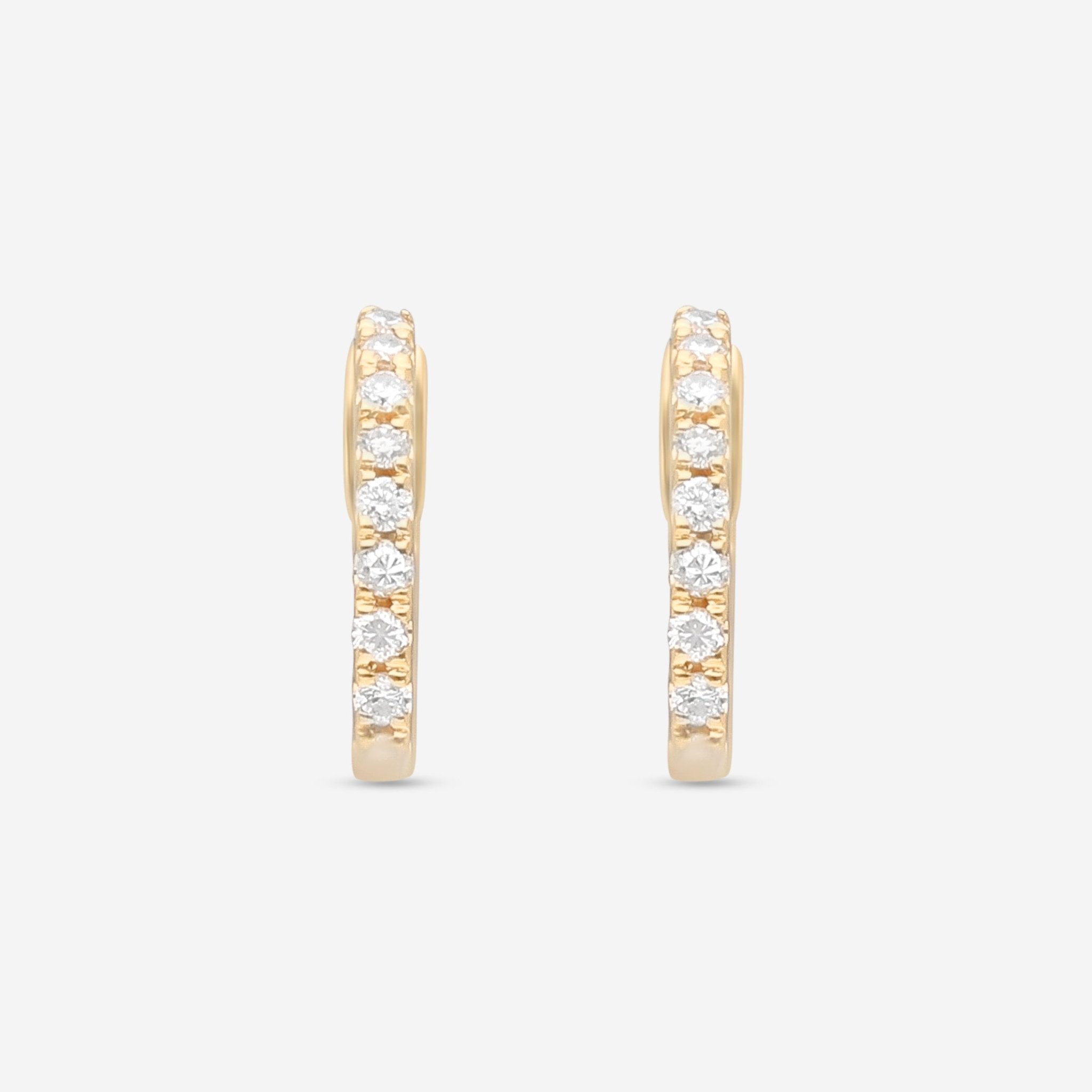 Ina Mar 18K Yellow Gold Diamond Hoop Earrings AER - 5783 - 1 - Y - THE SOLIST - Ina Mar