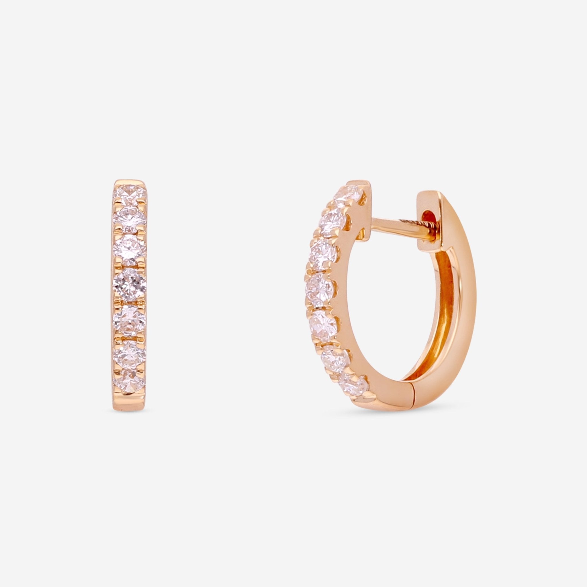 Ina Mar 18K Yellow Gold Diamond Huggie Earrings AER - 16273 - Y - THE SOLIST - Ina Mar