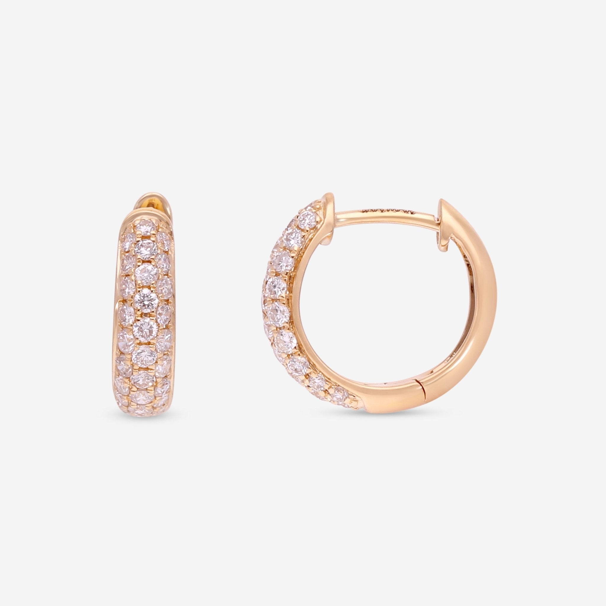 Ina Mar 18K Yellow Gold Diamond Huggie Earrings AER - 17412 - Y - THE SOLIST - Ina Mar