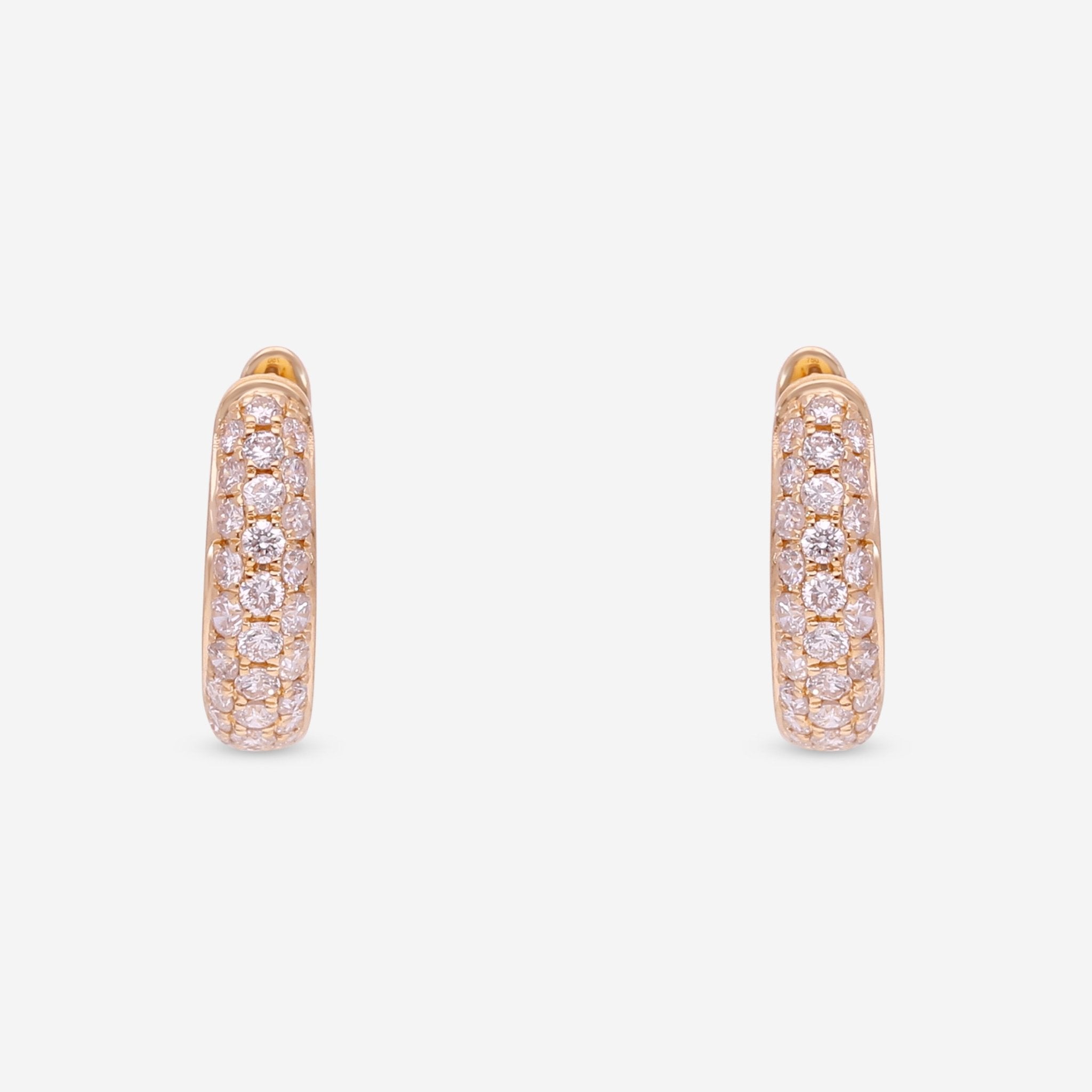 Ina Mar 18K Yellow Gold Diamond Huggie Earrings AER - 17412 - Y - THE SOLIST - Ina Mar