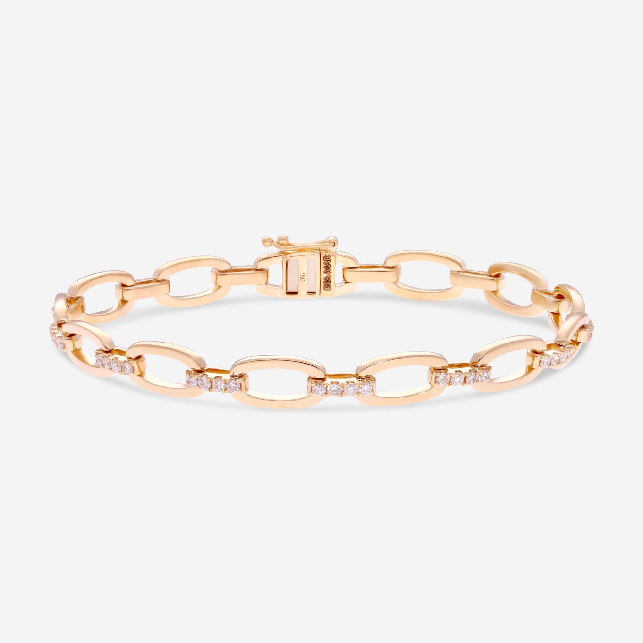 Ina Mar 18K Yellow Gold Diamond Link Bracelet ALB - 17503 - Y - THE SOLIST - Ina Mar