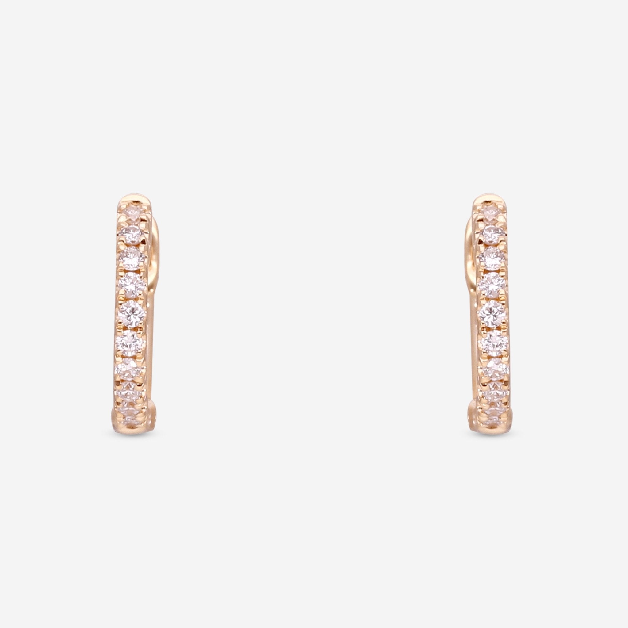 Ina Mar 18K Yellow Gold Diamond Round Hoop Earrings AER - 18165 - Y - THE SOLIST - Ina Mar