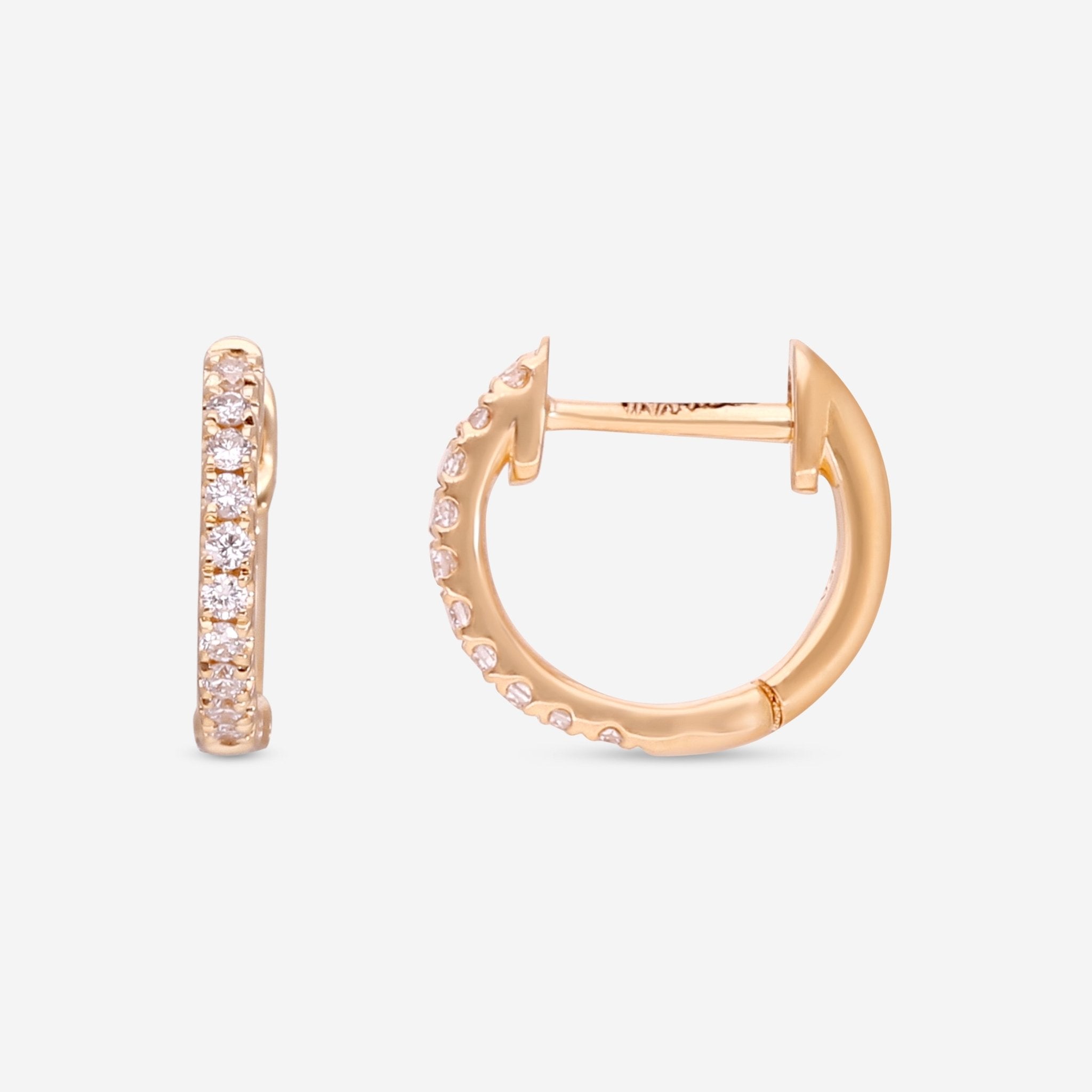 Ina Mar 18K Yellow Gold Diamond Round Hoop Earrings AER - 18165 - Y - THE SOLIST - Ina Mar