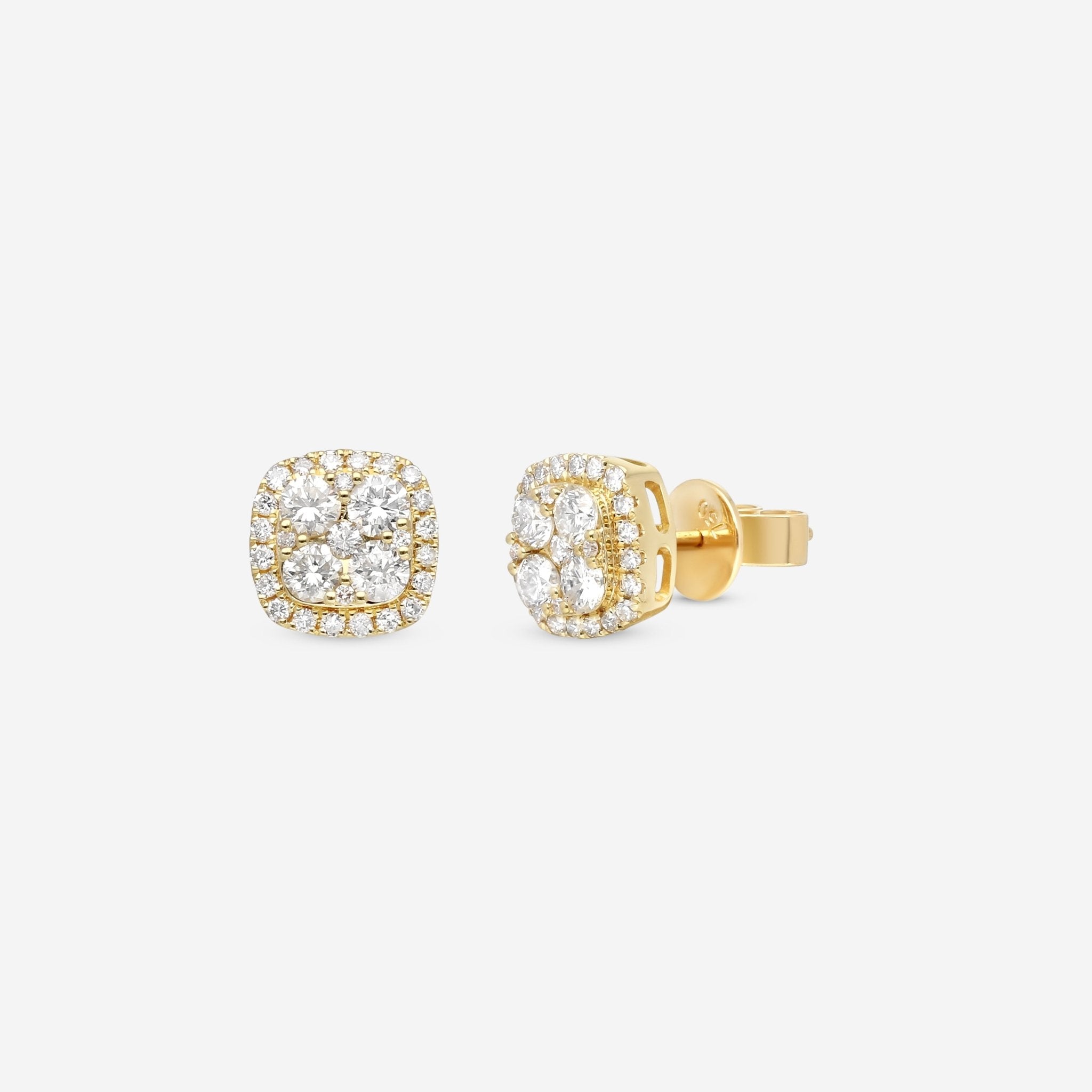 Ina Mar 18K Yellow Gold Diamond Stud Earrings AER - 12223 - Y - THE SOLIST - Ina Mar