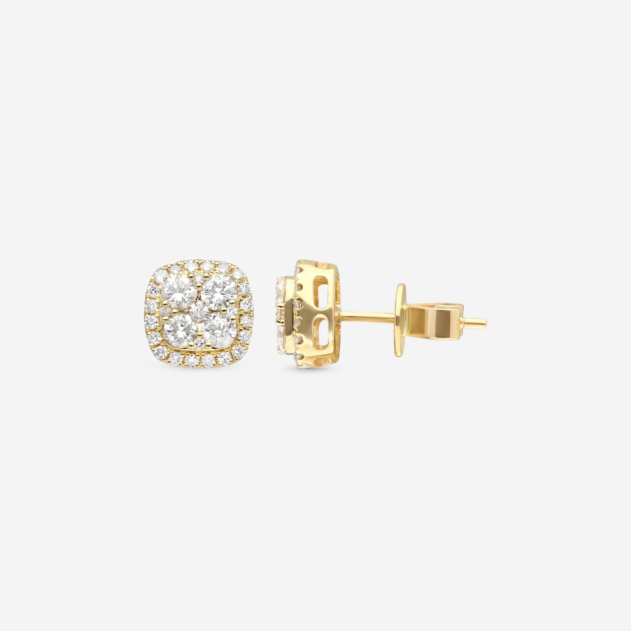 Ina Mar 18K Yellow Gold Diamond Stud Earrings AER - 12223 - Y - THE SOLIST - Ina Mar