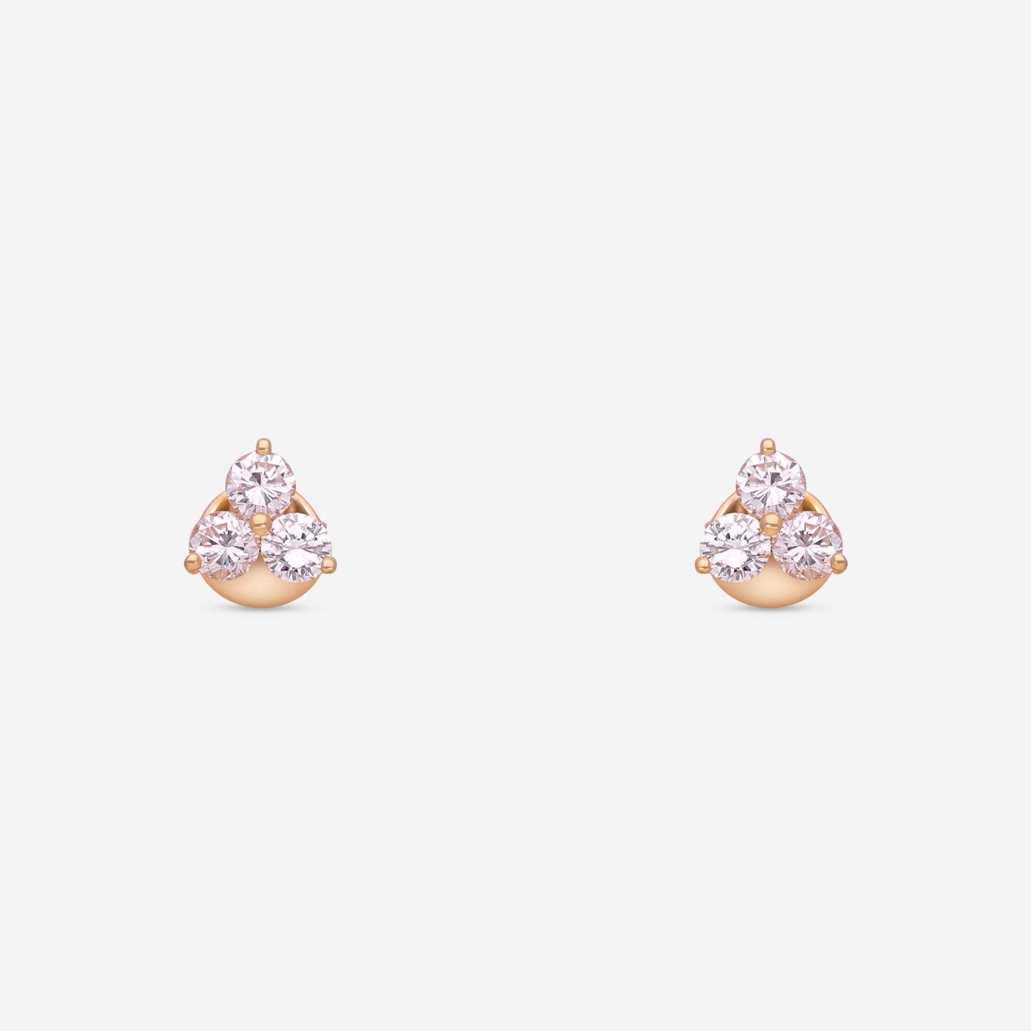 Ina Mar 18K Yellow Gold Diamond Stud Earrings AER - 19873 - Y - THE SOLIST - Ina Mar