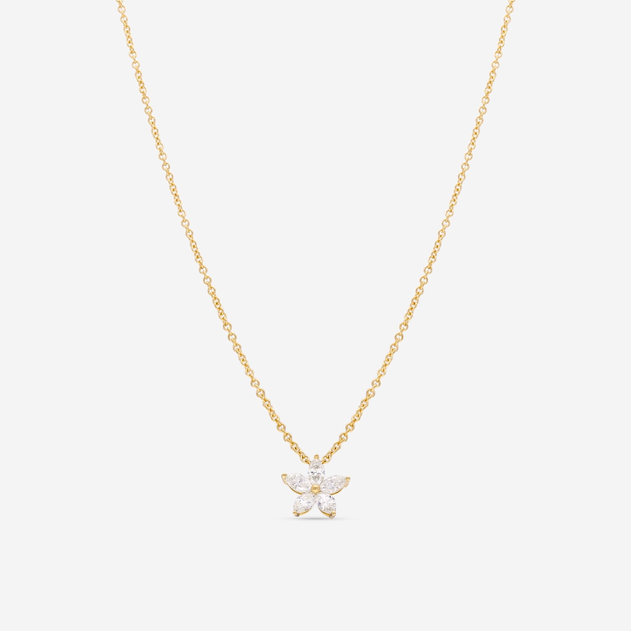 Ina Mar 18K Yellow Gold Marquise Cut Diamond Pendant Necklace ANK - 19402 - Y - THE SOLIST - Ina Mar