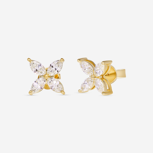 Ina Mar 18K Yellow Gold Marquise Cut Diamond Stud Earrings AER - 14400 - Y - THE SOLIST - Ina Mar