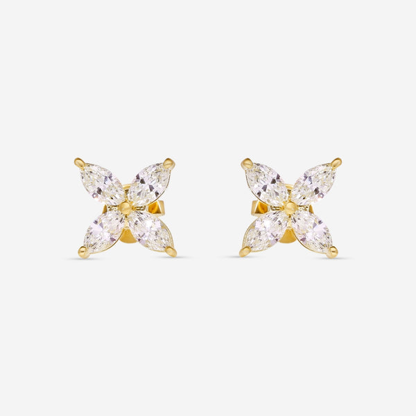 Ina Mar 18K Yellow Gold Marquise Cut Diamond Stud Earrings AER - 14400 - Y - THE SOLIST - Ina Mar