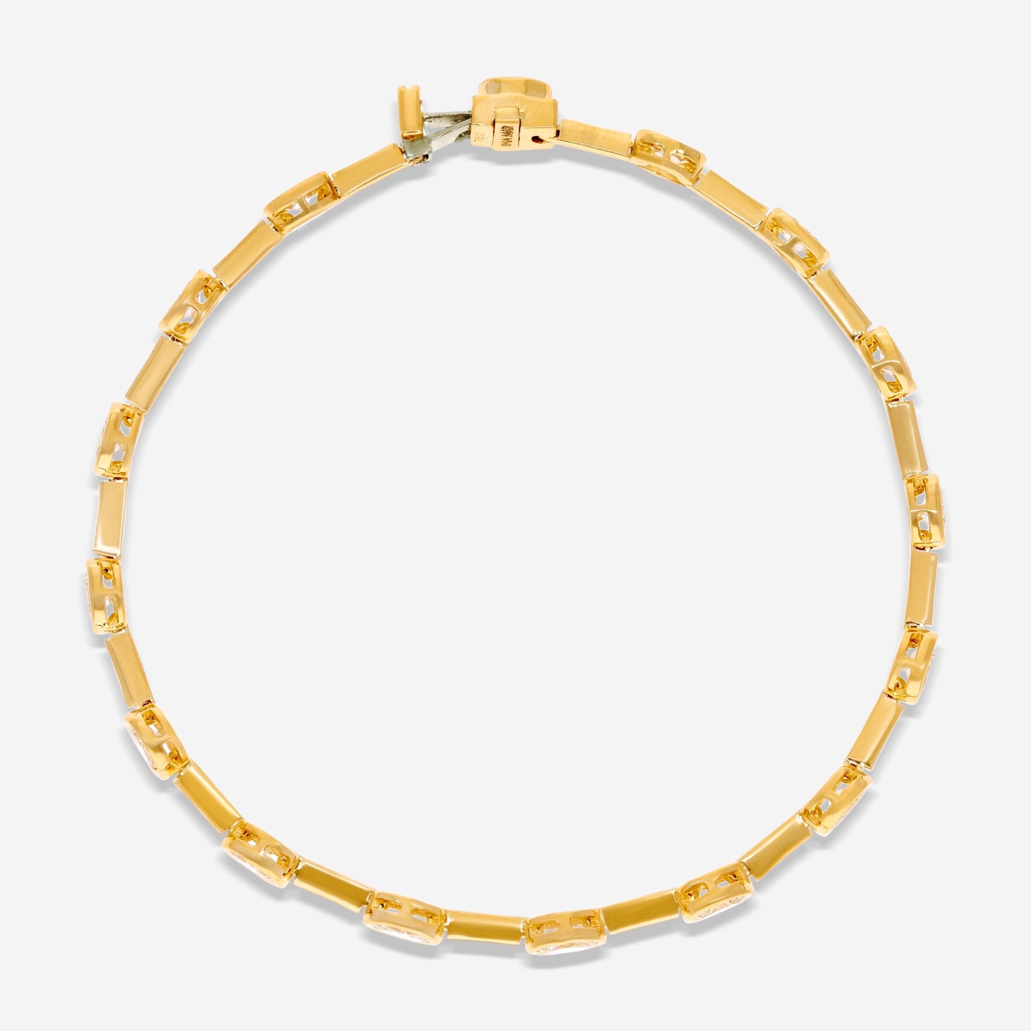 Ina Mar 18K Yellow Gold Marquise Diamond Shape Link Bracelet ALB - 19539 - 1 - Y - THE SOLIST - Ina Mar