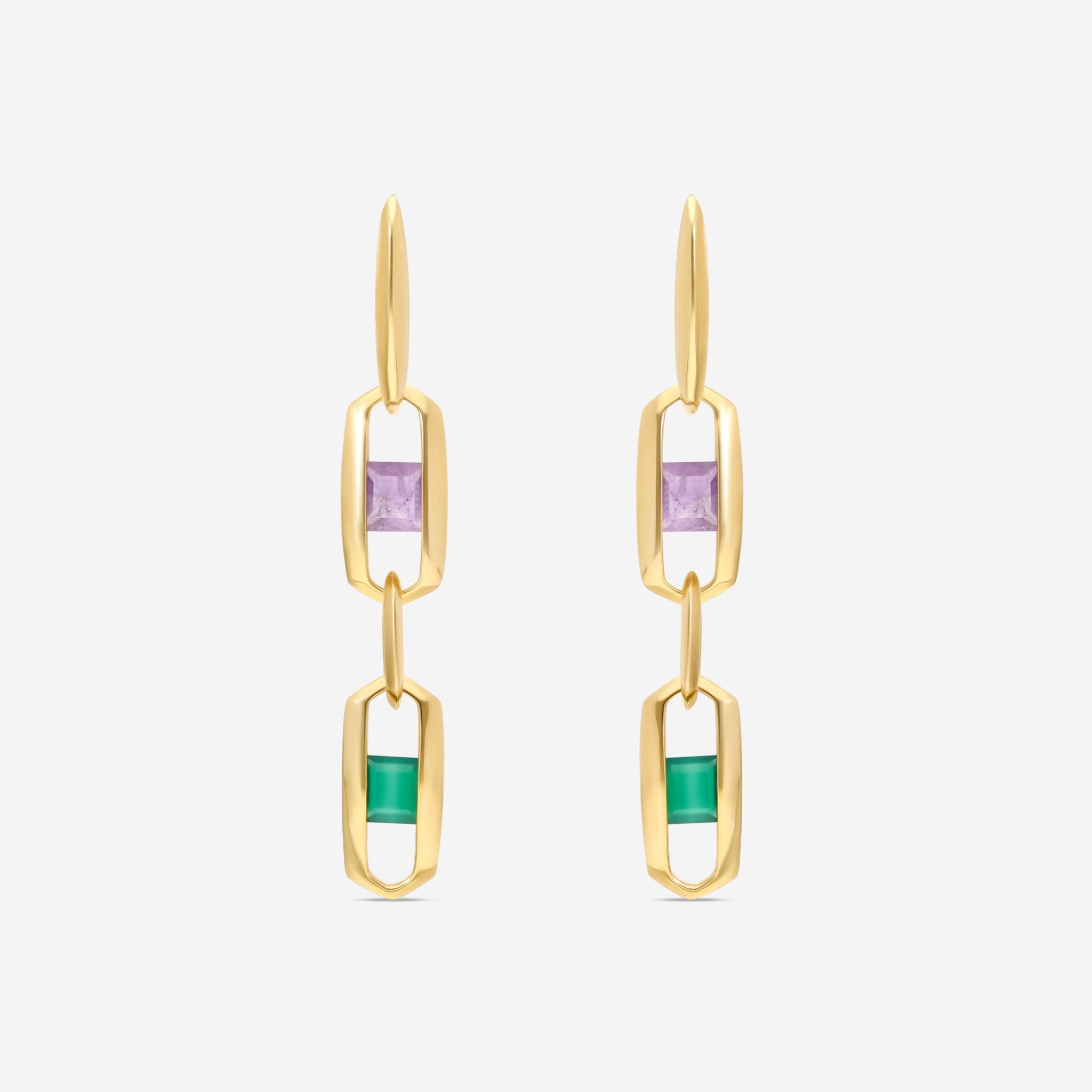 Ina Mar 18K Yellow Gold Multistone Drop Earrings 265006 - THE SOLIST - Ina Mar