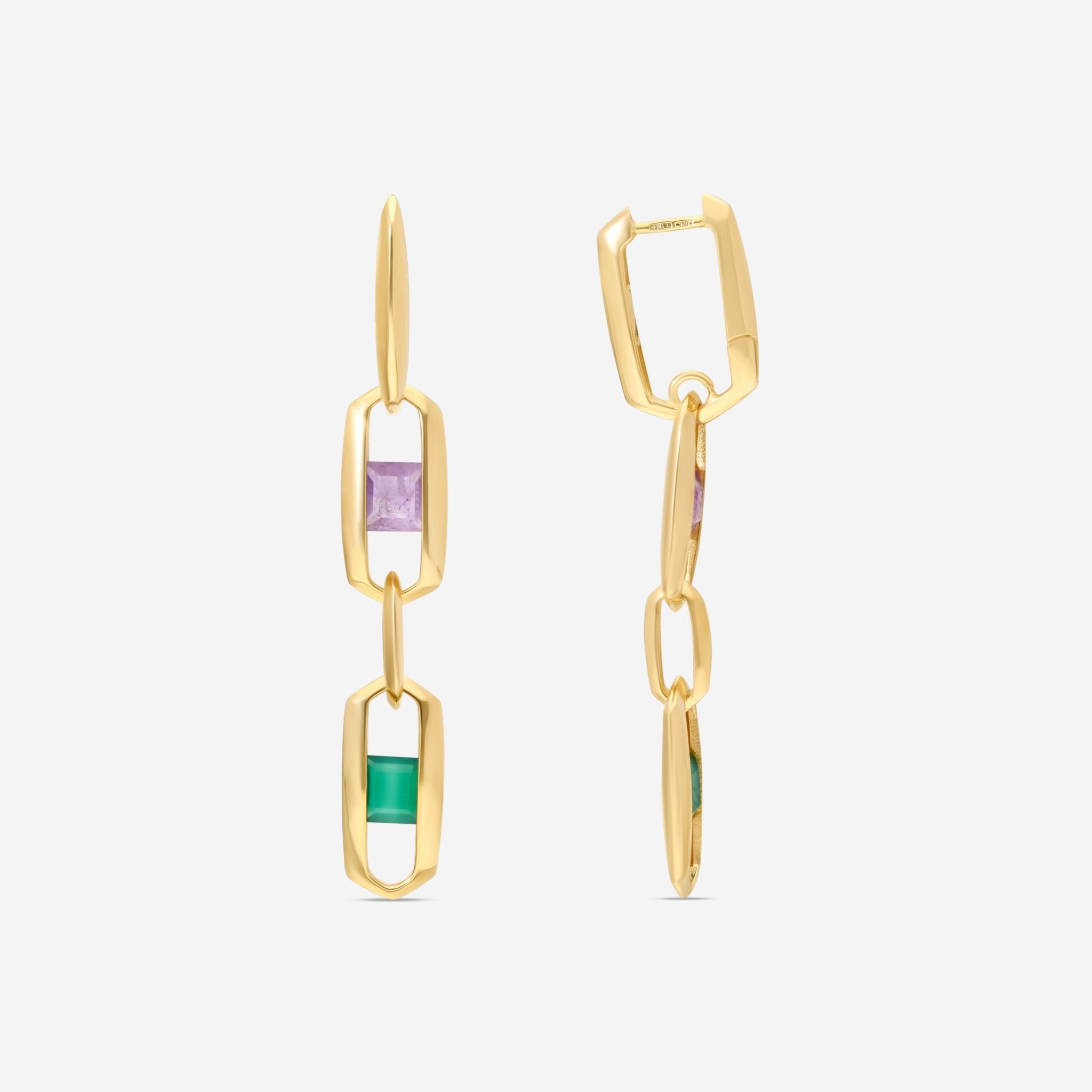 Ina Mar 18K Yellow Gold Multistone Drop Earrings 265006 - THE SOLIST - Ina Mar