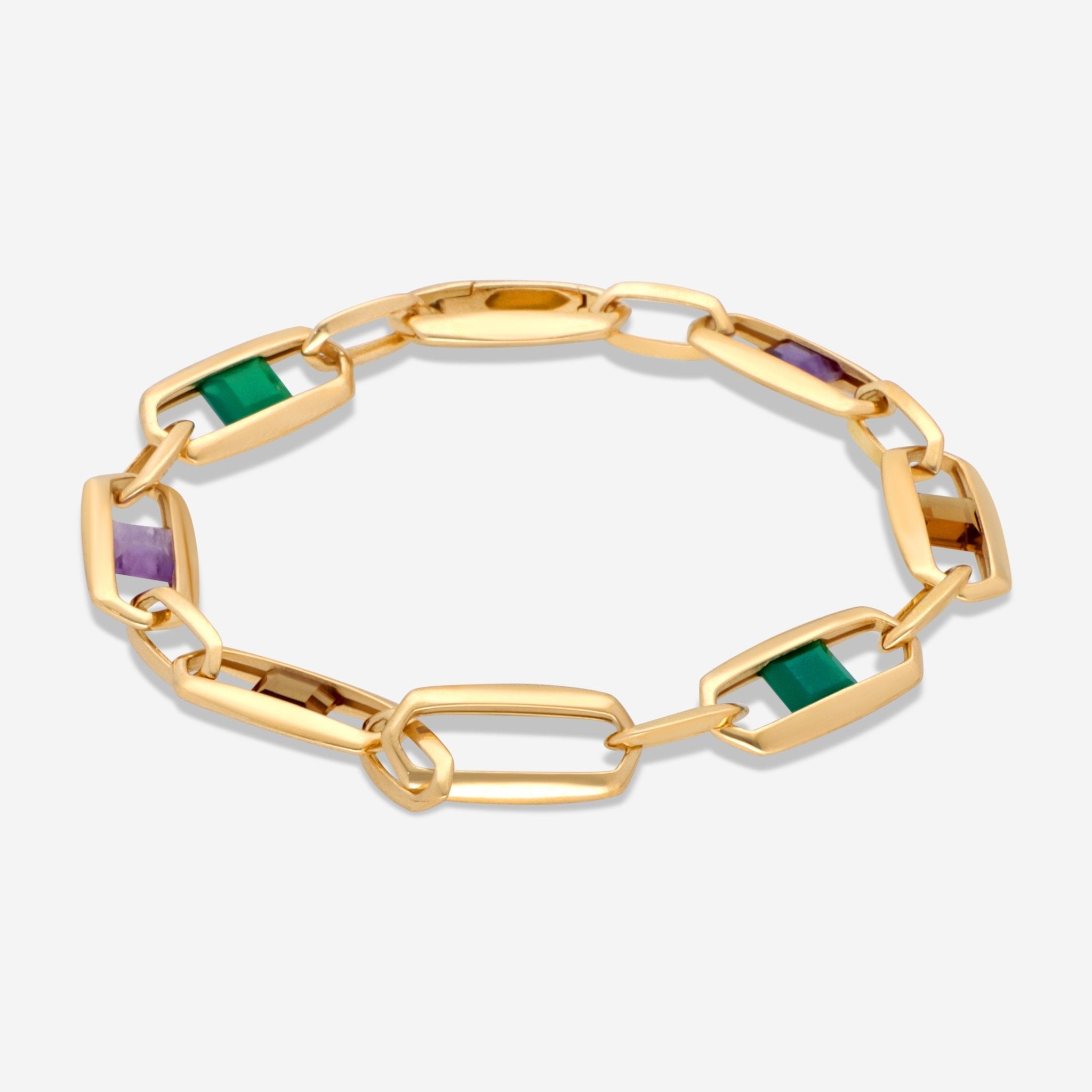 Ina Mar 18K Yellow Gold Multistone Link Bracelet 265004 - THE SOLIST - Ina Mar