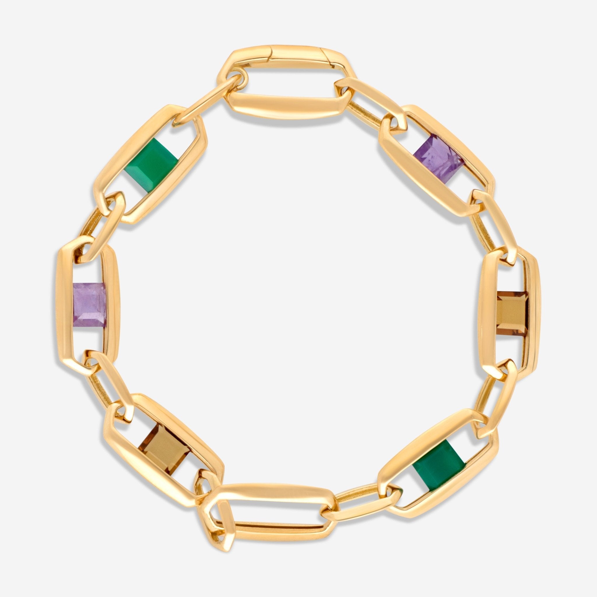 Ina Mar 18K Yellow Gold Multistone Link Bracelet 265004 - THE SOLIST - Ina Mar