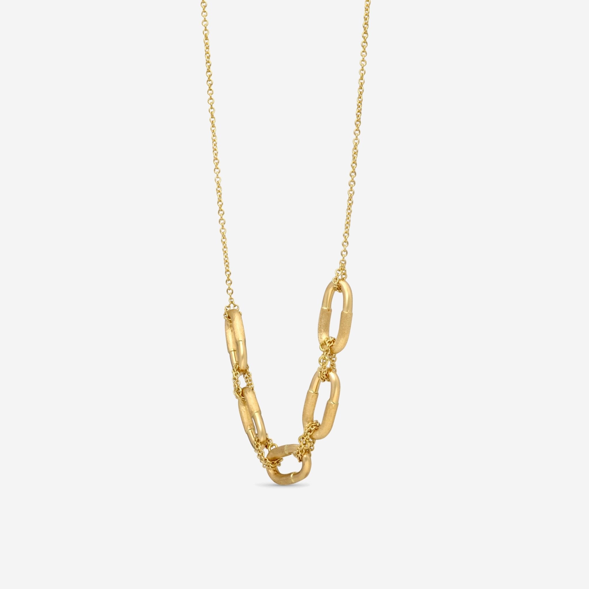 Ina Mar 18K Yellow Gold Satin & Shine Finish Smiling Curve Necklace 273776 - THE SOLIST - Ina Mar