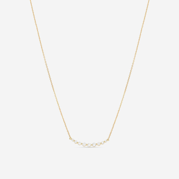 Ina Mar 18K Yellow Gold Single - Prong Smiley Diamond Necklace 17" ANK - 14510 - Y - THE SOLIST - Ina Mar