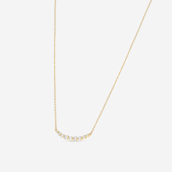 Ina Mar 18K Yellow Gold Single - Prong Smiley Diamond Necklace 17" ANK - 14510 - Y - THE SOLIST - Ina Mar