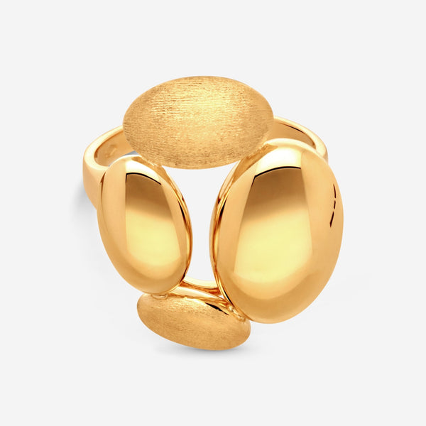 Ina Mar 18K Yellow Satin & Polished Gold Finish Cocktail Ring Sz. 6.5 269961 - THE SOLIST - Ina Mar