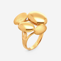 Ina Mar 18K Yellow Satin & Polished Gold Finish Cocktail Ring Sz. 6.5 269961 - THE SOLIST - Ina Mar