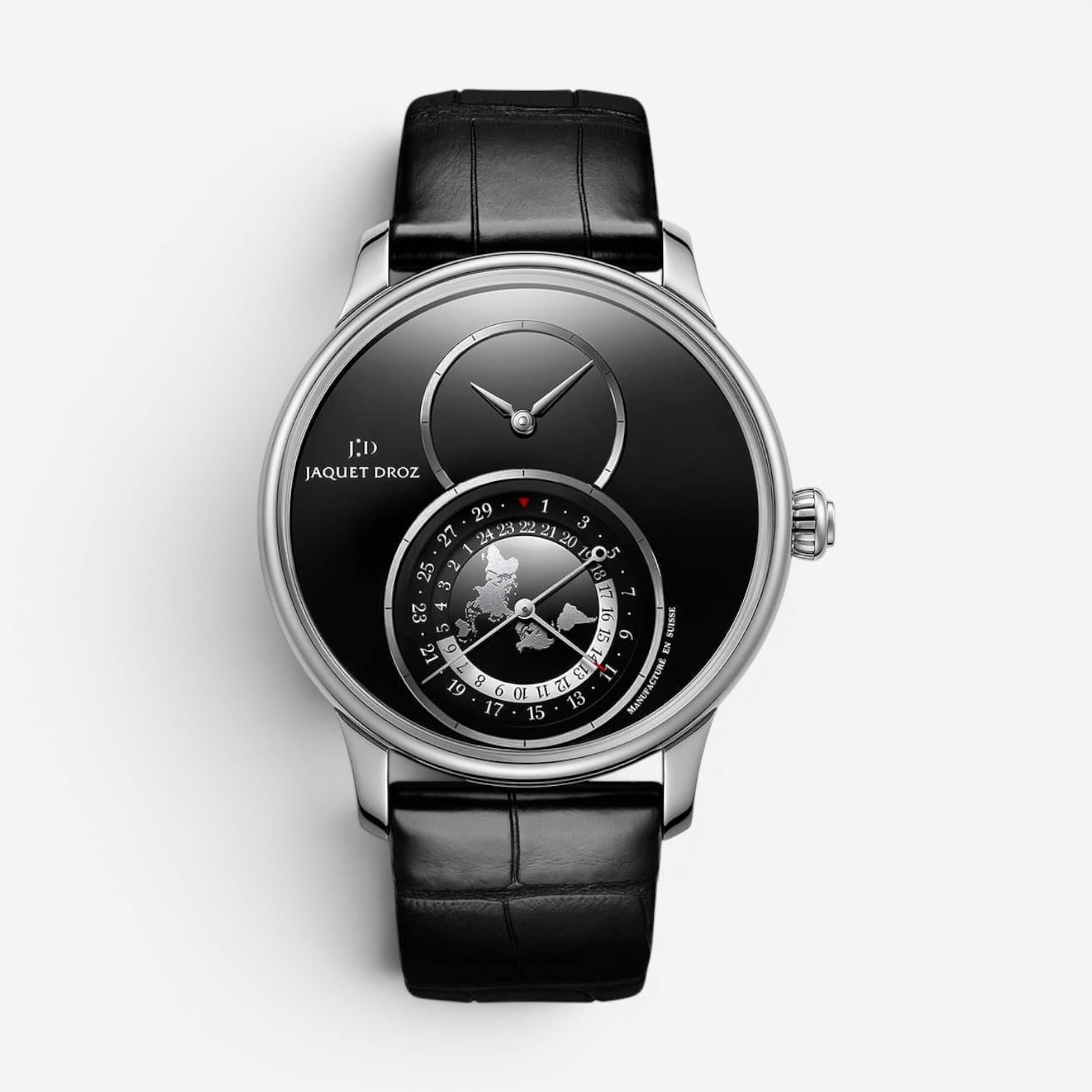 Jaquet Droz Grande Seconde Dual Time Stainless Steel Automatic Men's Watch J0160