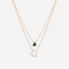 K Di Kuore In And Out 18K Rose Gold Diamond Necklace with Malachite 451565 - THE SOLIST - K Di Kuore