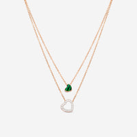 K Di Kuore In And Out 18K Rose Gold Diamond Necklace with Malachite 451565 - THE SOLIST - K Di Kuore