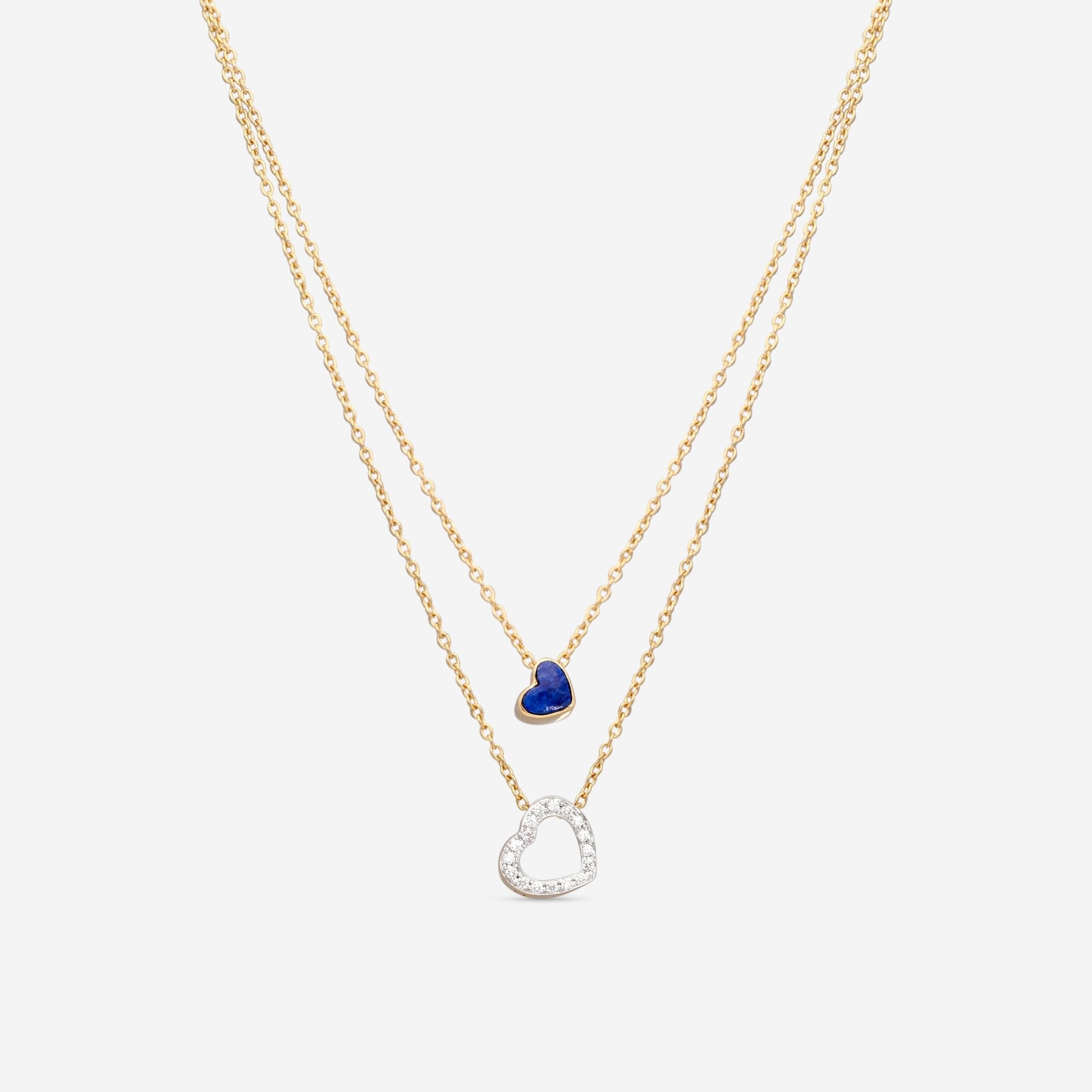 K Di Kuore In And Out 18K Yellow Gold Necklace Diamond and Lapis 451820 - THE SOLIST - K Di Kuore