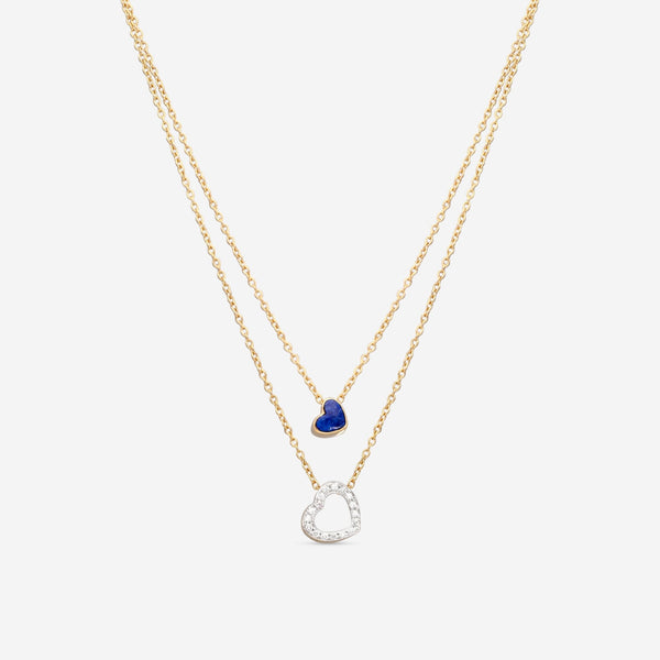 K Di Kuore In And Out 18K Yellow Gold Necklace Diamond and Lapis 451820 - THE SOLIST - K Di Kuore